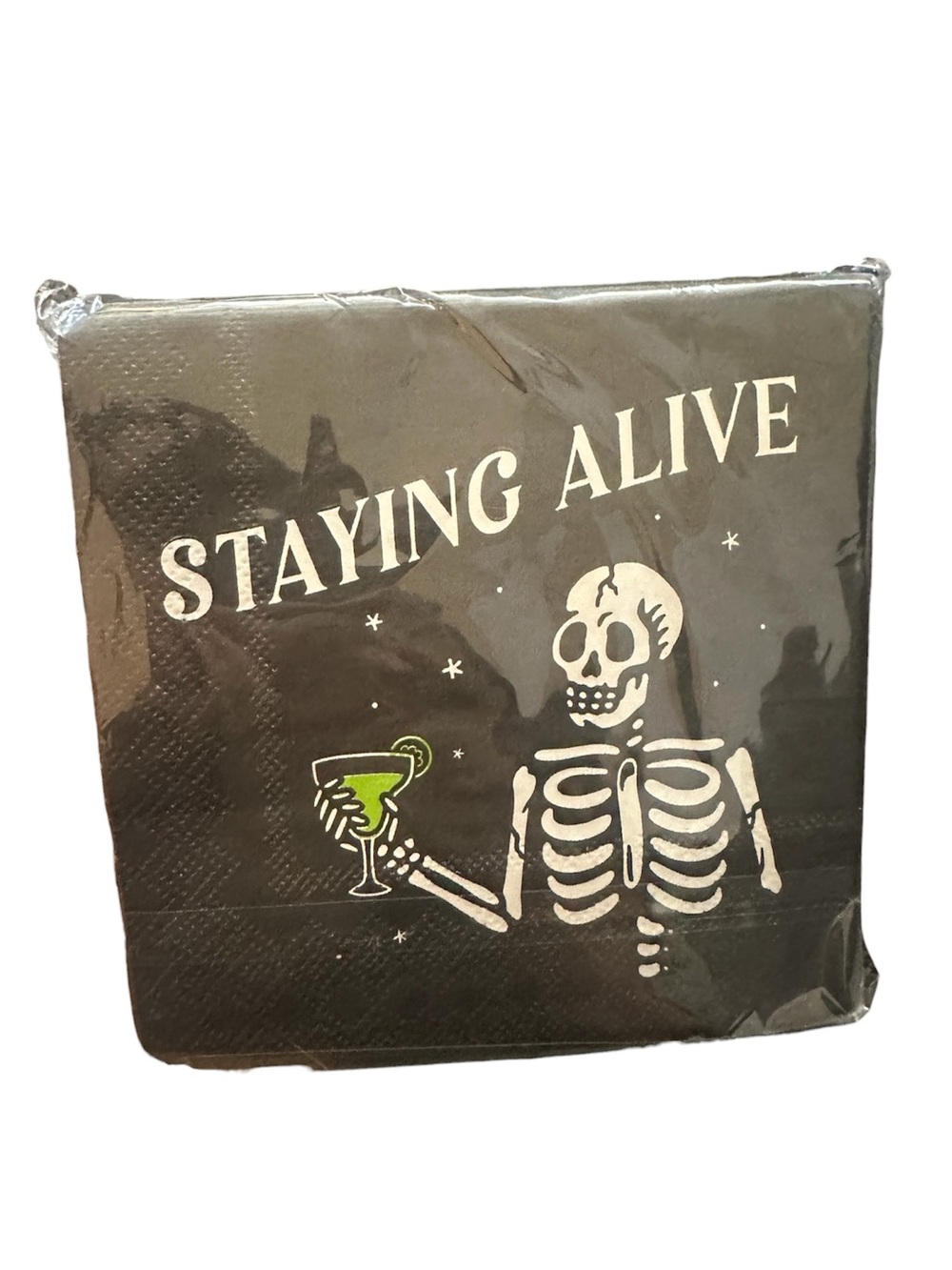 NWT “Staying Alive” Skeleton Over the Hill 40th Birthday Halloween Napkins $30